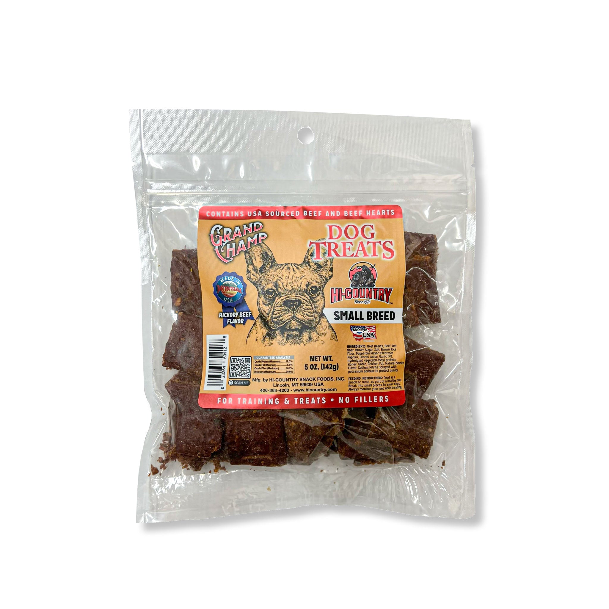 5 oz. Hickory Beef with Hearts Grand Champ Dog Treats – Hi-Country