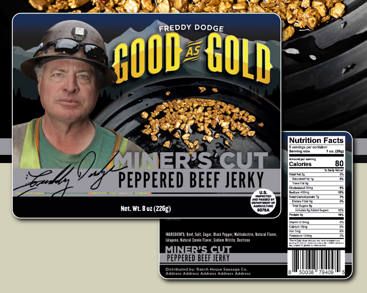 Good As Gold Miner&#39;s Cut Beef Jerky - Peppered 8oz