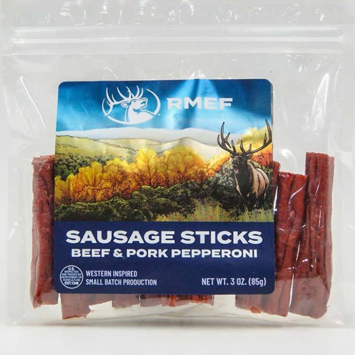 3 oz. RMEF Beef &amp; Pork Pepperoni Sausage Sticks