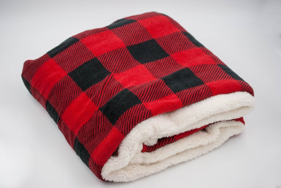 Red Plaid Plush Blanket