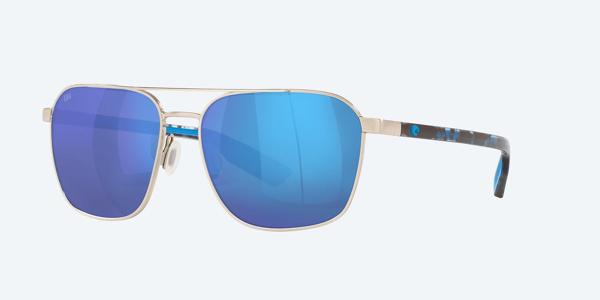 Costa - Wader - Brushed Silver - Polarized Blue Mirror 580P Lens