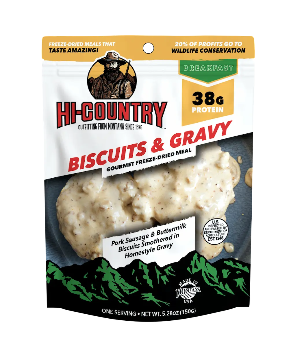 Freeze Dried Meals Biscuits Gravy Hi-Country Snack Foods