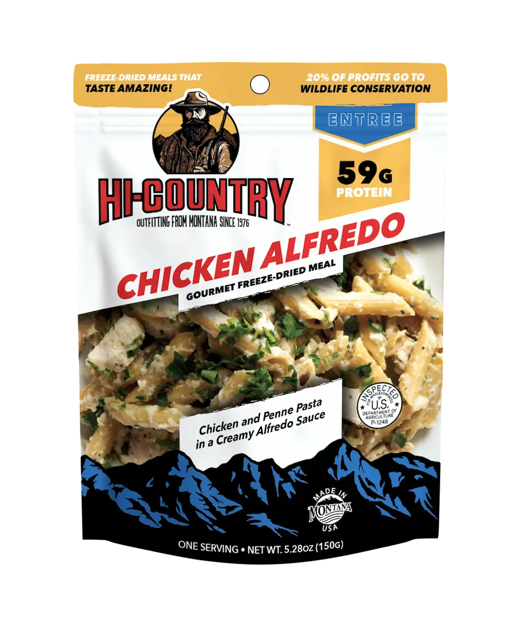 Freeze Dried Meals Chicken Alfredo Hi-Country Snack Foods