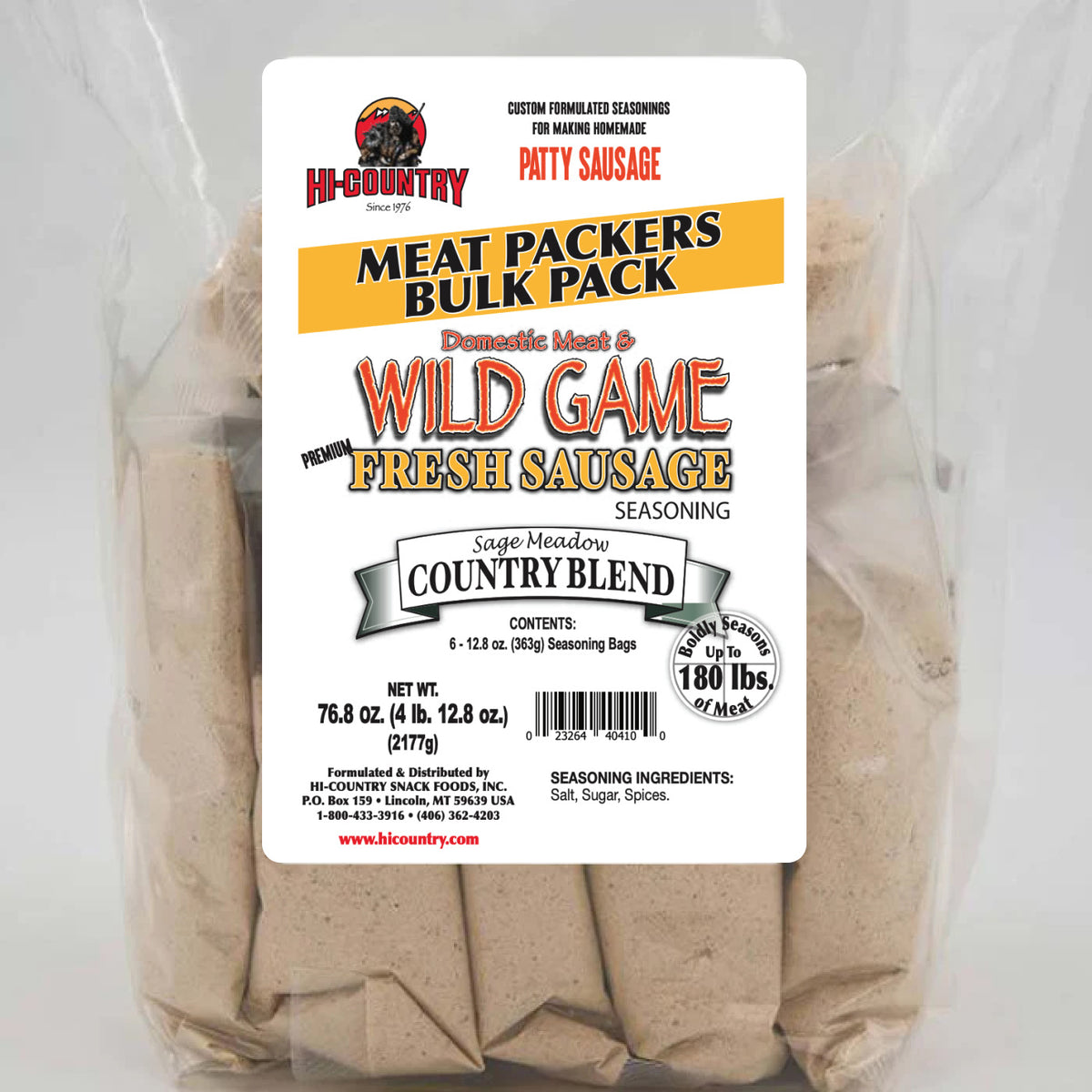 Wild Game 6-Pack Country Blend Fresh Sausage Seasoning Kit