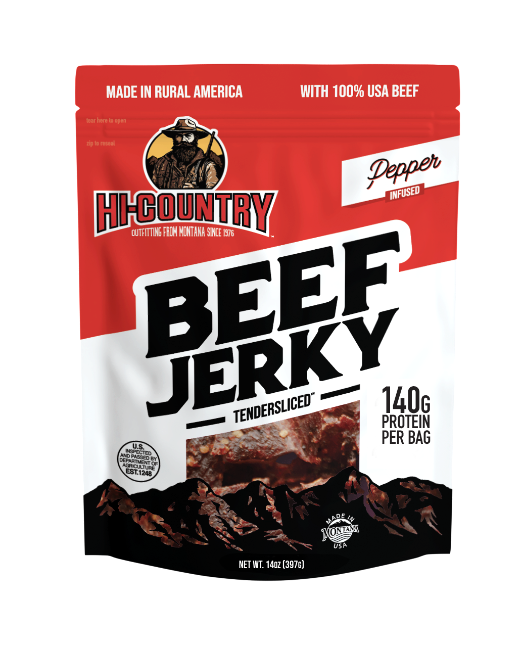 Hi Country Beef Jerky Pepper 14oz