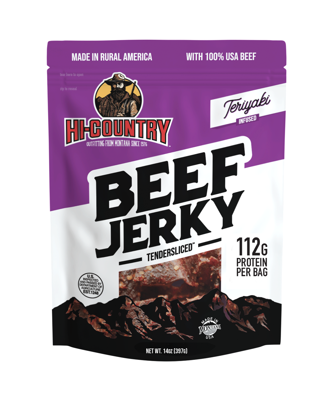 Hi Country Beef Jerky Teriyaki 14oz