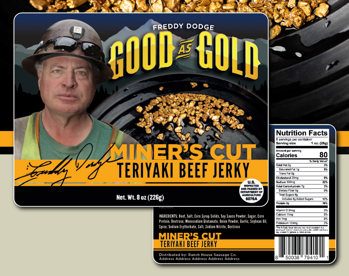 Good As Gold Miner&#39;s Cut Beef Jerky - Teriyaki 8oz