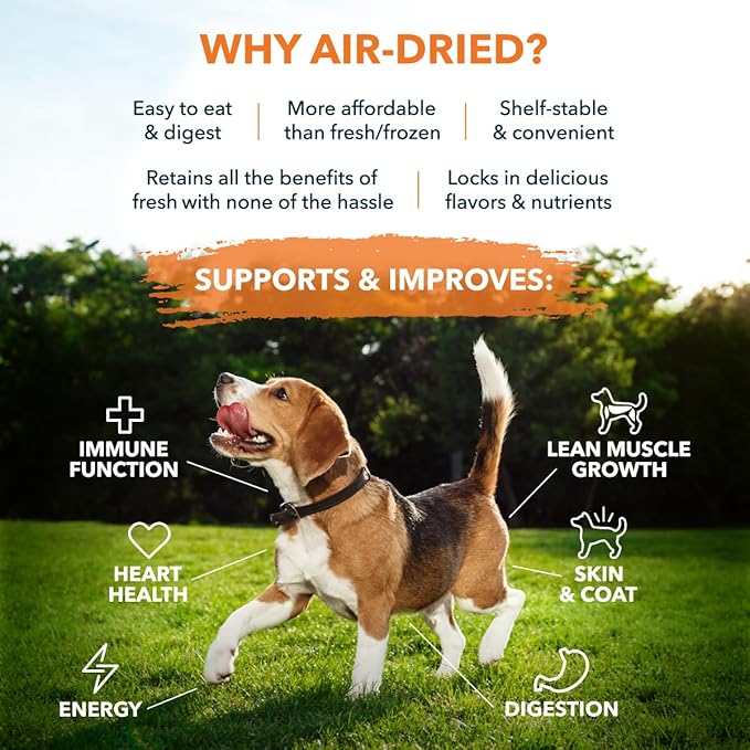 Why Air Dried? Easy to digest, more affordable, shelf stable &amp; convenient, retains nutrition, locks in flavor