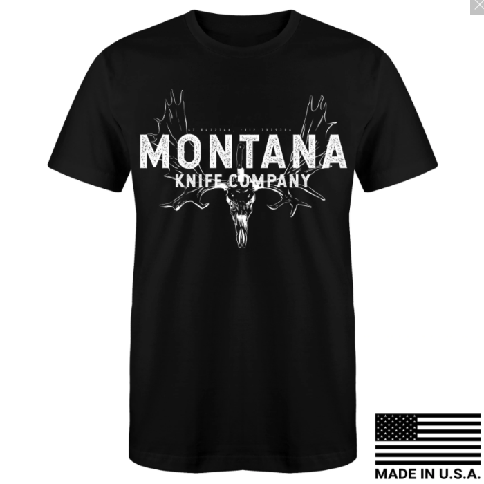 Montana Knife Company - MKC Moose Skull Tee Black - USA Made