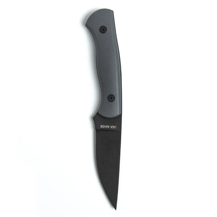 Montana Knife Company - The Blackfoot Fixed Blade 2.0 - Grey - Made in USA laser etched on hilt of handle