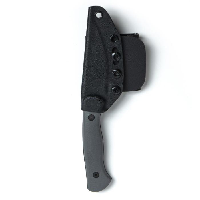 Montana Knife Company - The Blackfoot Fixed Blade 2.0 - Grey - Knife inside of black Kydex sheath