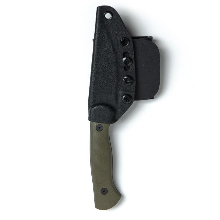Montana Knife Company - The Blackfoot Fixed Blade 2.0 - Olive - Knife inside of black Kydex sheath