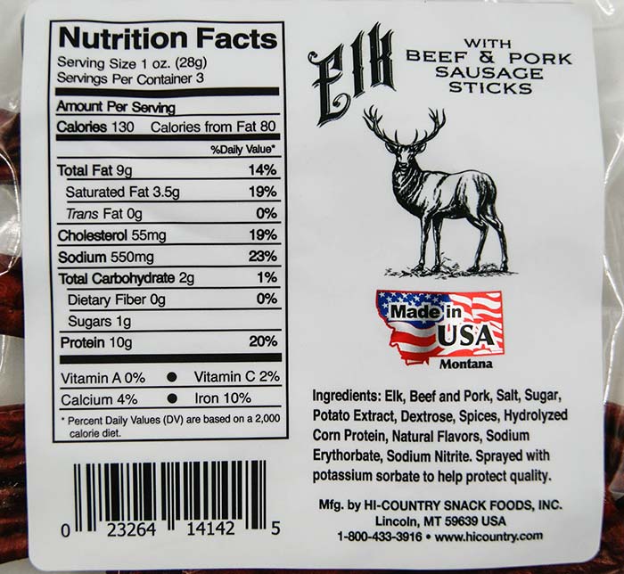 3 oz. Elk Pepperoni Sausage Sticks
