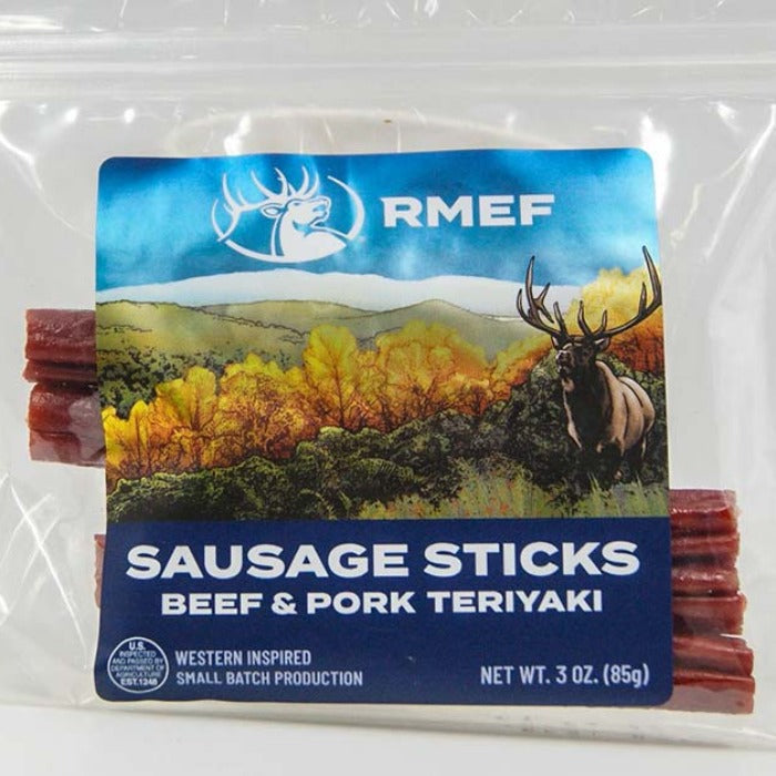 3 oz. RMEF Beef &amp; Pork Teriyaki Sausage Sticks