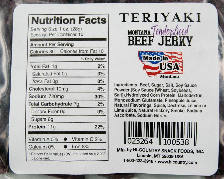 Tendersliced Beef Jerky Teriyaki 8 oz