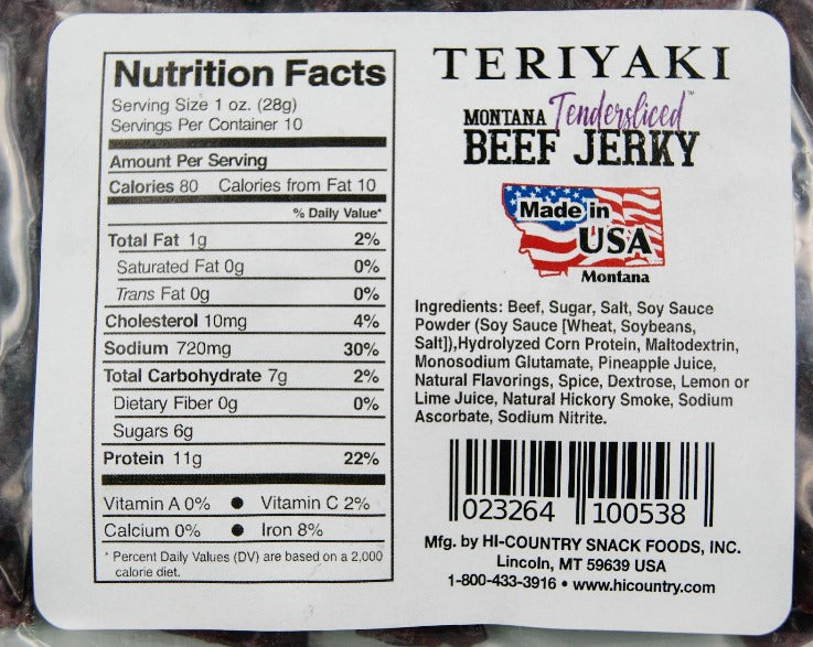 Tendersliced Beef Jerky Teriyaki 10 oz