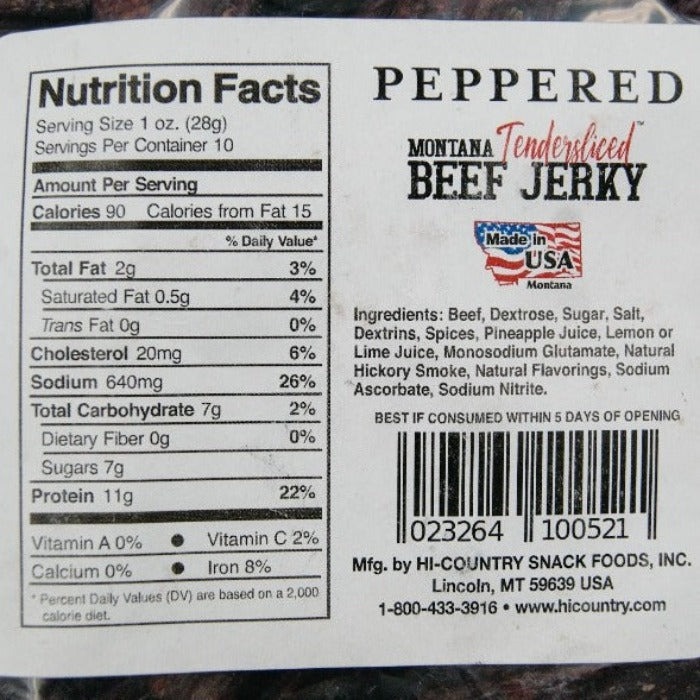 Tendersliced Beef Jerky Peppered 10 oz