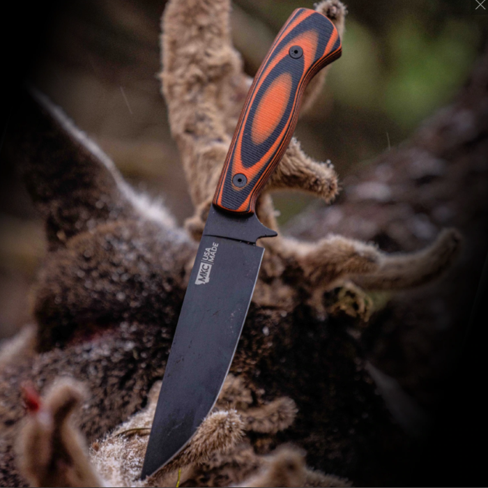 Montana Knife Company - The Super Cub - Drop Point Hunter- Orange &amp; Black
