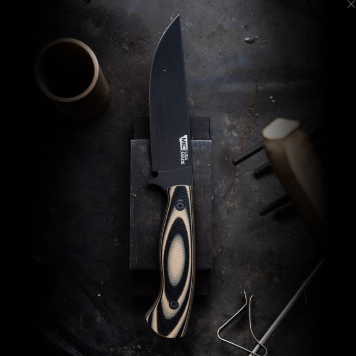 Montana Knife Company - The Super Cub - Drop Point Hunter- Tan &amp; Black