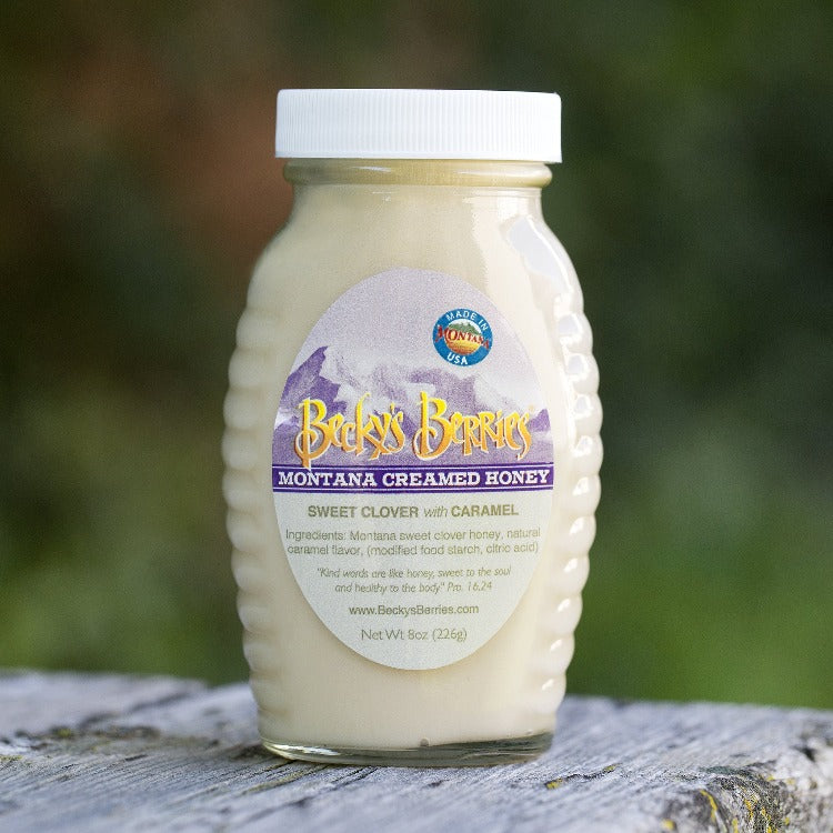 Becky's Berries Sweet Clover w/Caramel Creamed Honey